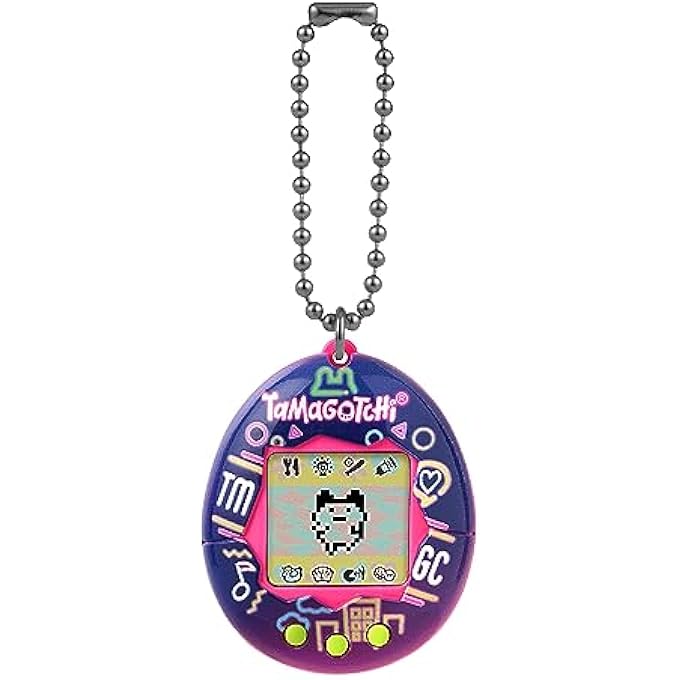 rayihni BANDAI - VIRTUAL PET NEON LIGHTS 42974| ORIGINAL CYBER PET 90S ADULTS AND KIDS TOY WITH CHAIN | RETRO VIRTUAL PETS ARE GREAT BOYS AND GIRLS TOYS OR GIFTS FOR AGES 8+ - Image 3
